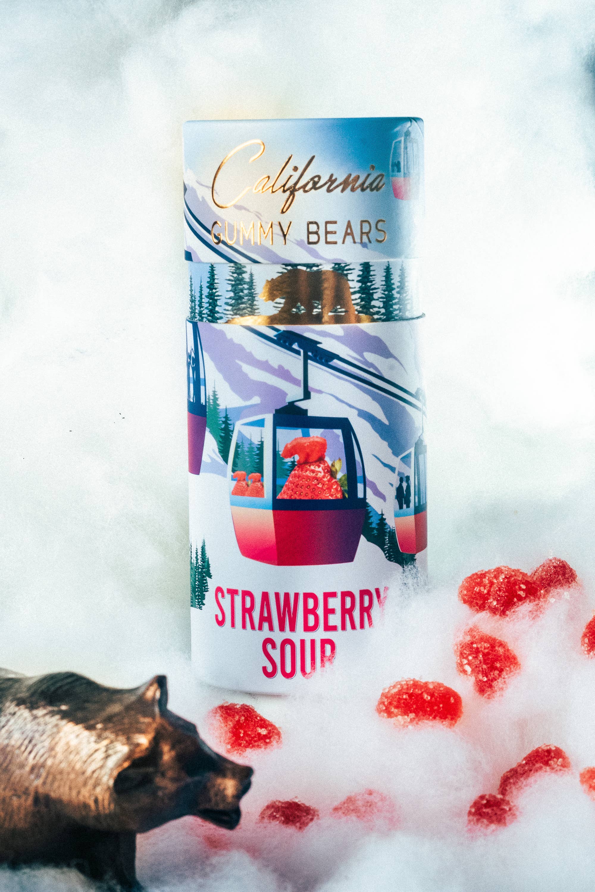 California Gummy Bears - Wholesale Gummy - Holiday Sour Strawberry - Biologisch, Vegan - Cadeautips voor Kerstsokken1