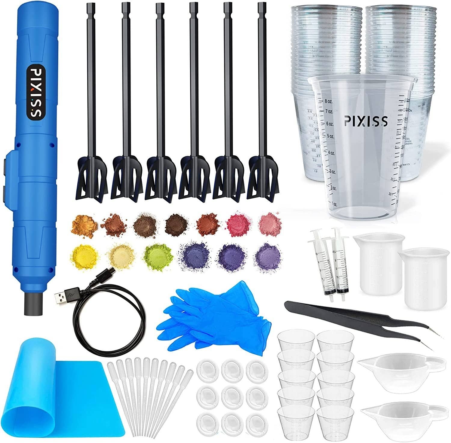 Pixiss - Wholesale Handy Tool - Resin Mixer Bundle - Mica Powder Accessories Rechargeable and Easy to Use Epoxy Resin Mixer by Pixiss5