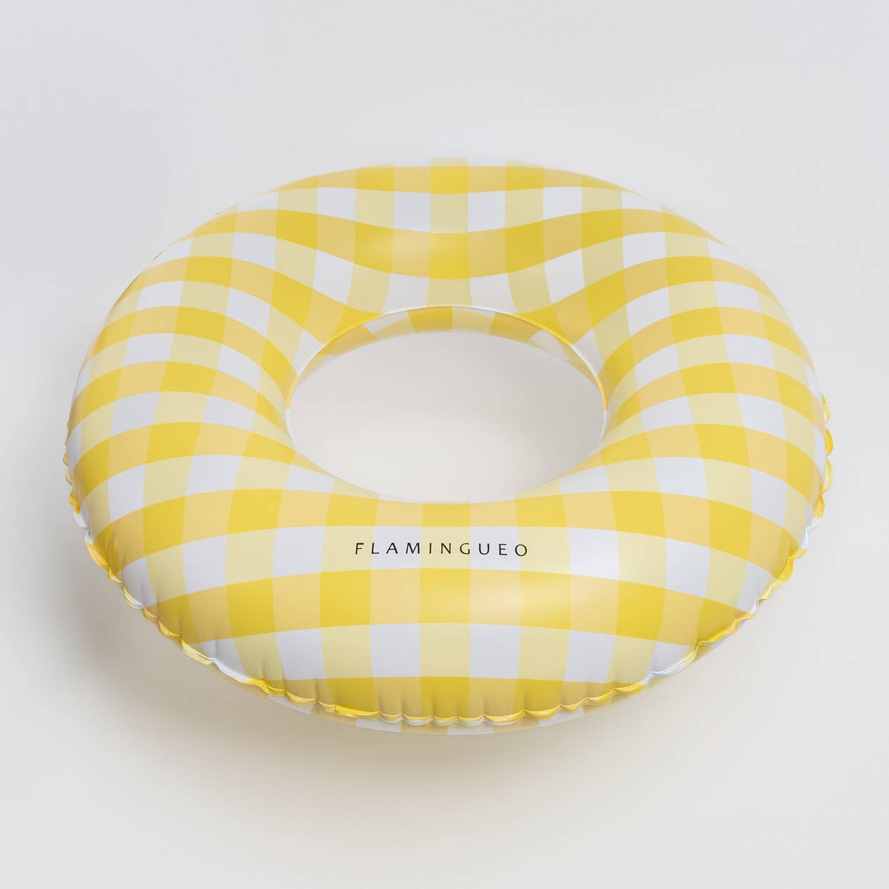 Flamingueo - Wholesale Inflatables - Giant Pool and Beach Float with Vichy yellow Print1
