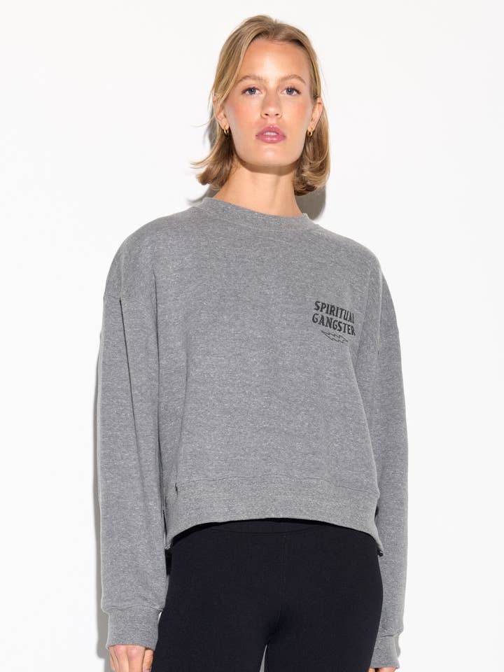 HEATHER GREY El Tigre Bex High-Low Crew for wholesale on Faire0