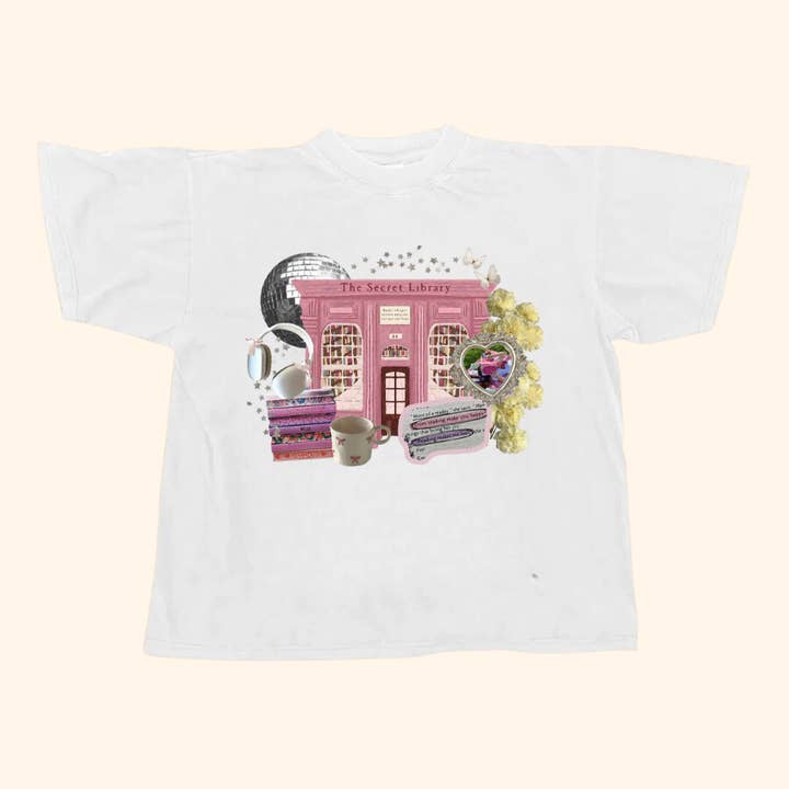 Letters and Lucy – wholesale T-shirt med screentryck – Barn – Bokälskande collage-t-shirt