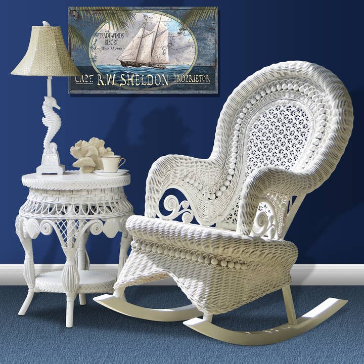 Country Rocker Set van 2 - Wit - Vintage Kuststijl voor wholesale door Spice Islands Coastal