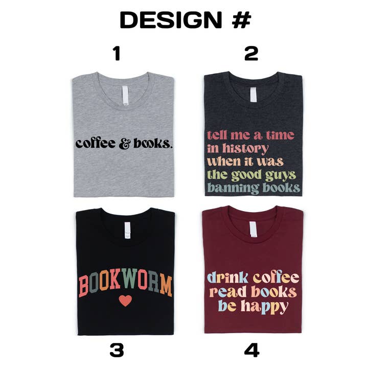 Boho Bloom Emporium - Wholesale Screen Printed T-Shirt - Women's - Bookworm Shirt, Reading Shirt1
