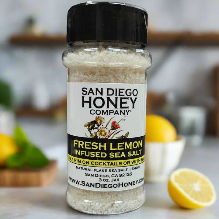 Fresh Lemon Sea Salt for wholesale by San Diego Honey Company