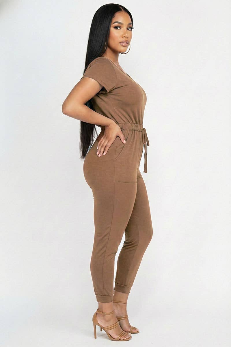 CAPELLA APPAREL - Wholesale Jumpsuit - Women's - Two-way Shoulder Drawstring Jumpsuit11