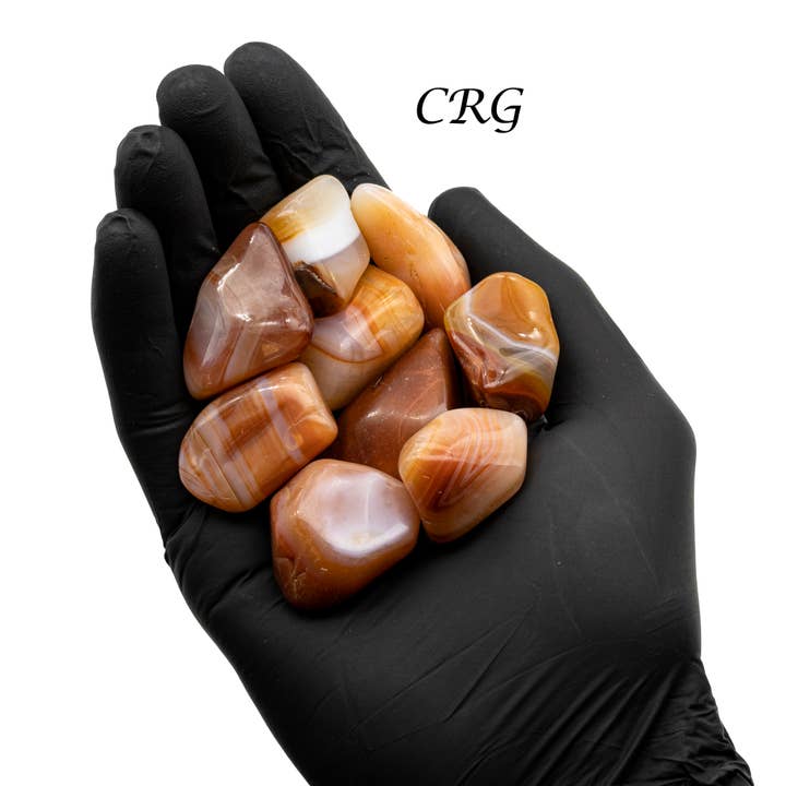 Crystal River Gems LLC - Wholesale Spiritual Stone/Crystal - 1 LB. LOT - Carnelian Agate Tumbled Gemstones / 1" - 2" Avg1