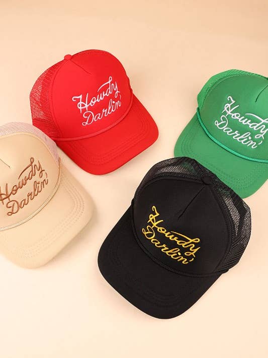 Howdy Darlin Mesh Trucker Cap for wholesale by Vanilla Monkey