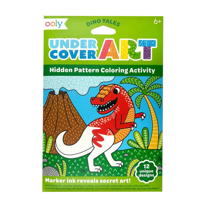 OOLY - Wholesale Coloring Book - Kids & Baby - Undercover Art Hidden Pattern Coloring Activity-Dino Tales