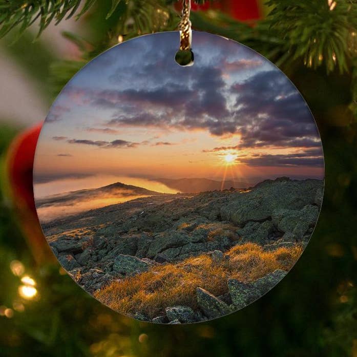 Mount Washington Morning Sunburst Ornament by Chris Whiton for wholesale by American Brand Studio