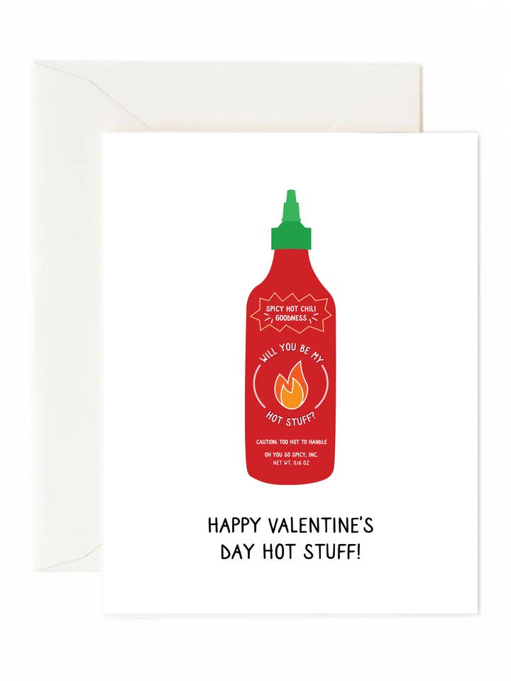 Happy Valentine's Day Hot Stuff Greeting Card for wholesale by Tickle Me Lavender