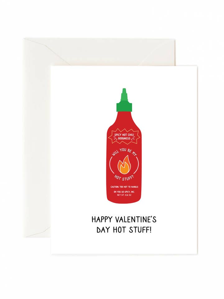 Happy Valentine's Day Hot Stuff Greeting Card for wholesale by Tickle Me Lavender