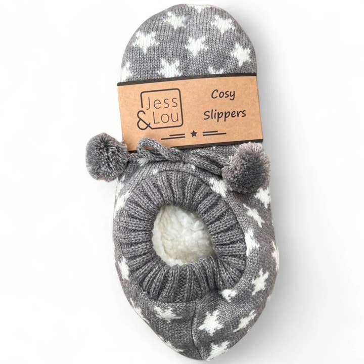 Super Cosy Slippers | Hearts and Spots for wholesale by Jess & Lou