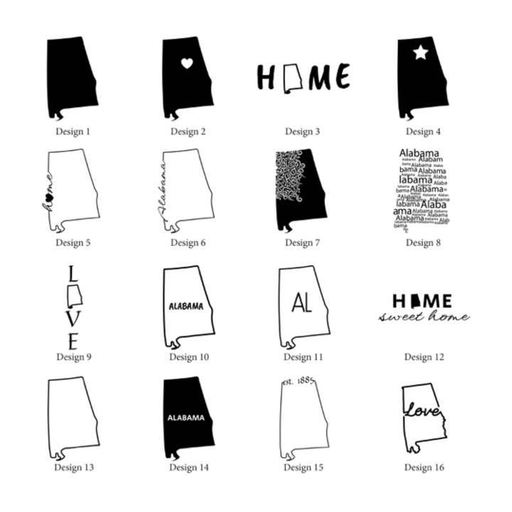 Alabama Slate Coasters, 16 Design Options for wholesale by Beach, Cats & Wine