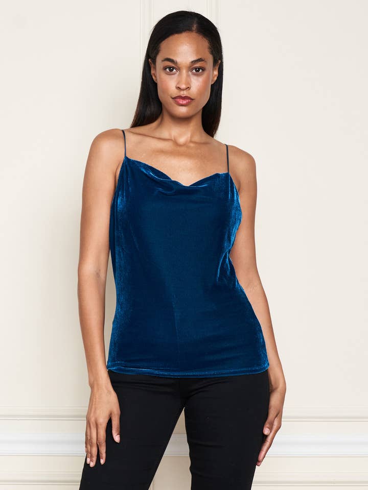Paparazzi - Wholesale Camisole - Women's - 3656-MAT Stretch Velvet Cowl Neck Camisole2
