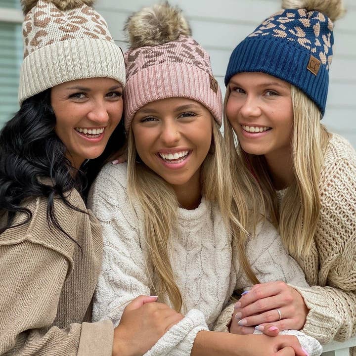 YJ2091 Audrey Leopard Pattern Pom Beanie and other Purchase Wholesale leopard beanie. Free Returns & Net 60 Terms on Faire trending on Faire.