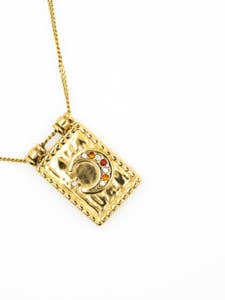 Colar Moons com medalhão retangular por atacado de Glamdust