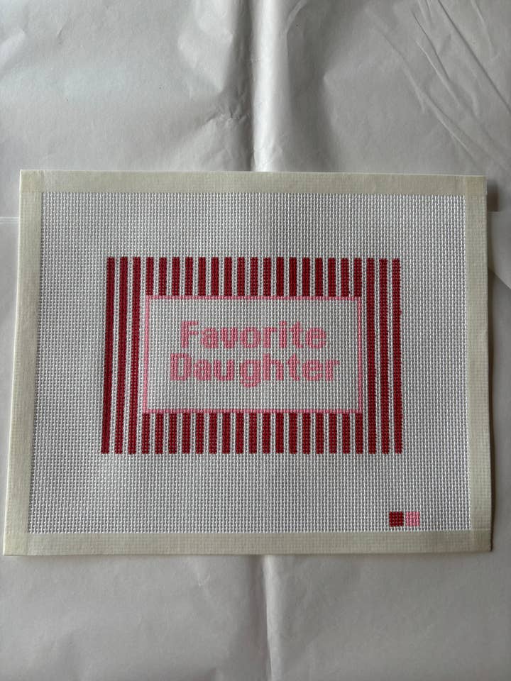 Favorite Daughter Needlepoint Canvas for wholesale by Knot Your Average Stitch