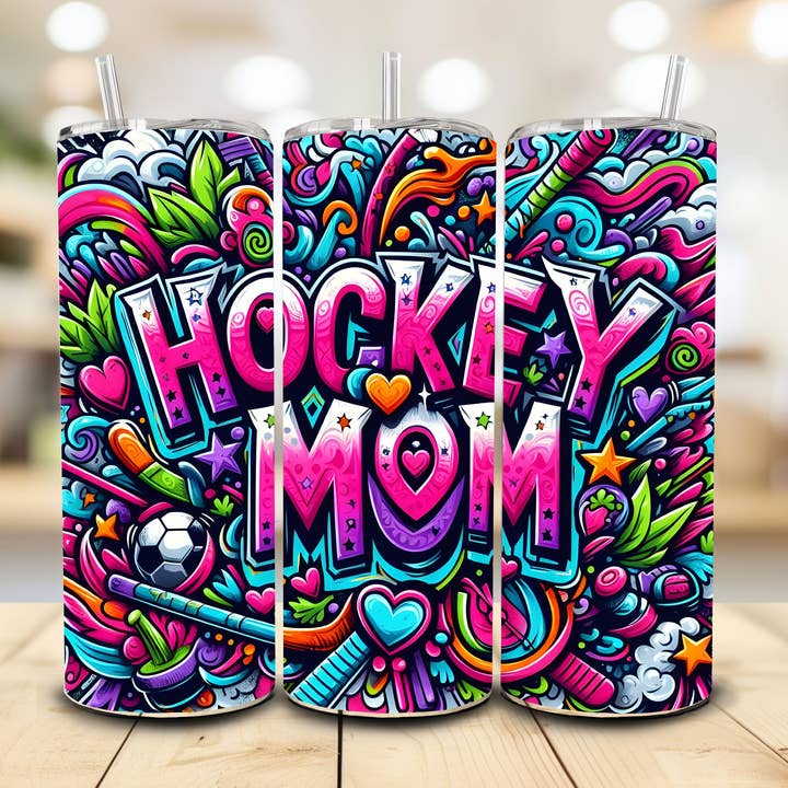 Hockey Mom Tumbler, 20 oz. for wholesale by Stencil Art Canada