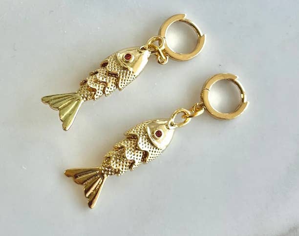 HoopLa - Wholesale Hoop Earrings - Lucky Fish- Hoop Earrings- Stainless Steel Hoop