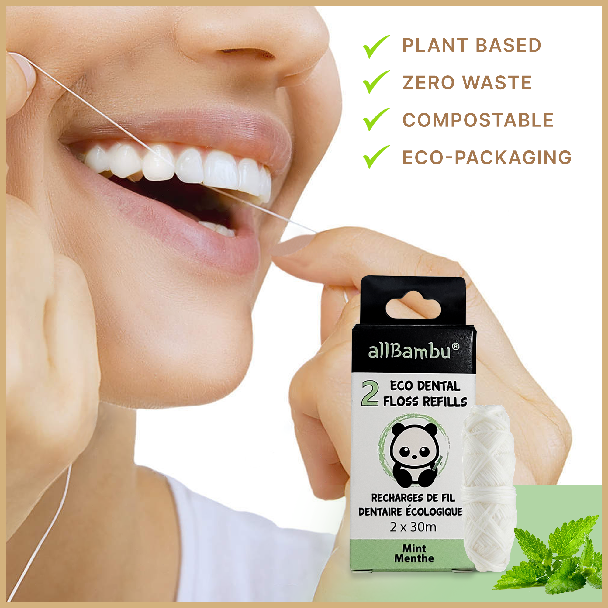 allBambu Inc - Wholesale Floss - Eco Dental Floss Refills - Mint4
