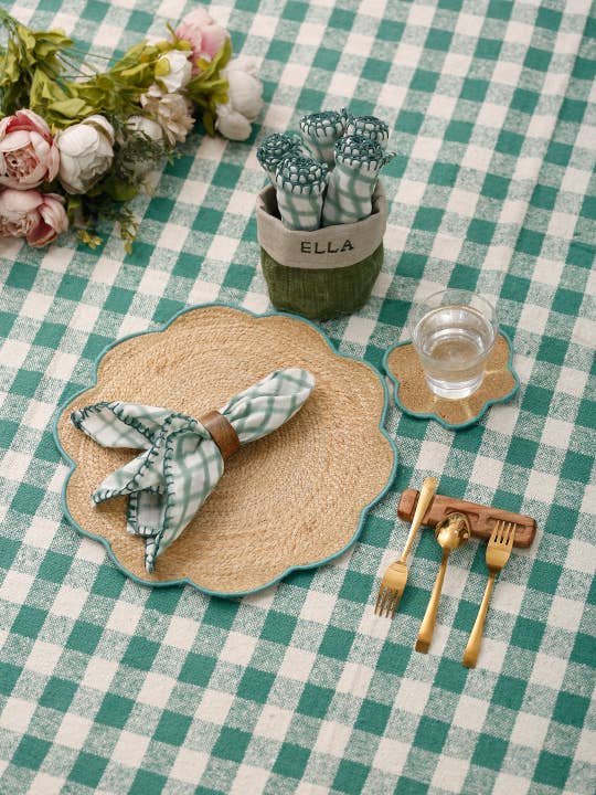 Eyda Homes - Wholesale Placemat - Handmade Jute Green Round Placemats Set of 6 for Table Decor4