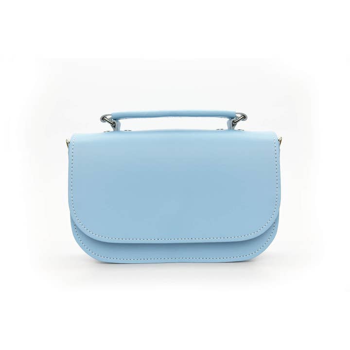 Zatchels – Großhandel Umhängetasche - Damen – Aura Handgefertigte Ledertasche - Pastell Babyblau