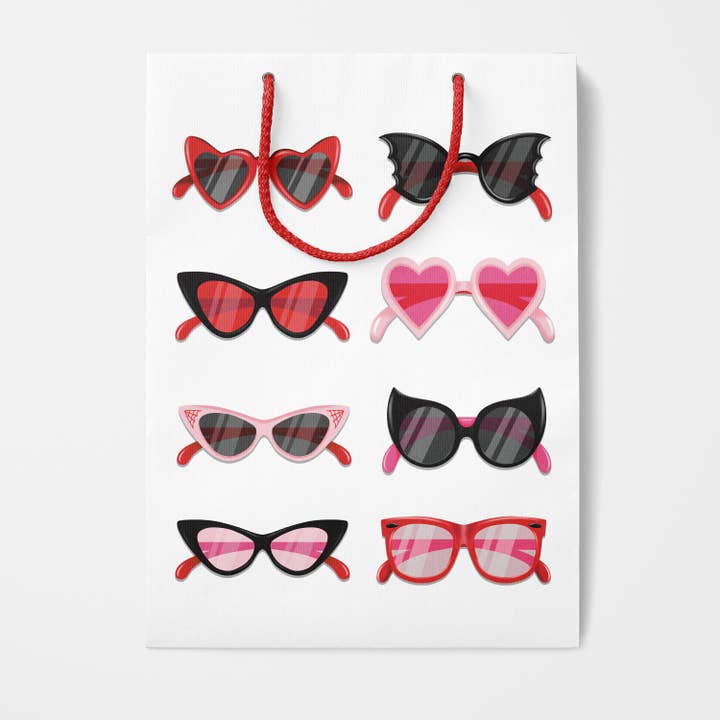 Rock'N Paper - Wholesale Gift Bag - Valentine's Day Retro Heart Shaped Glasses Gift Bag3