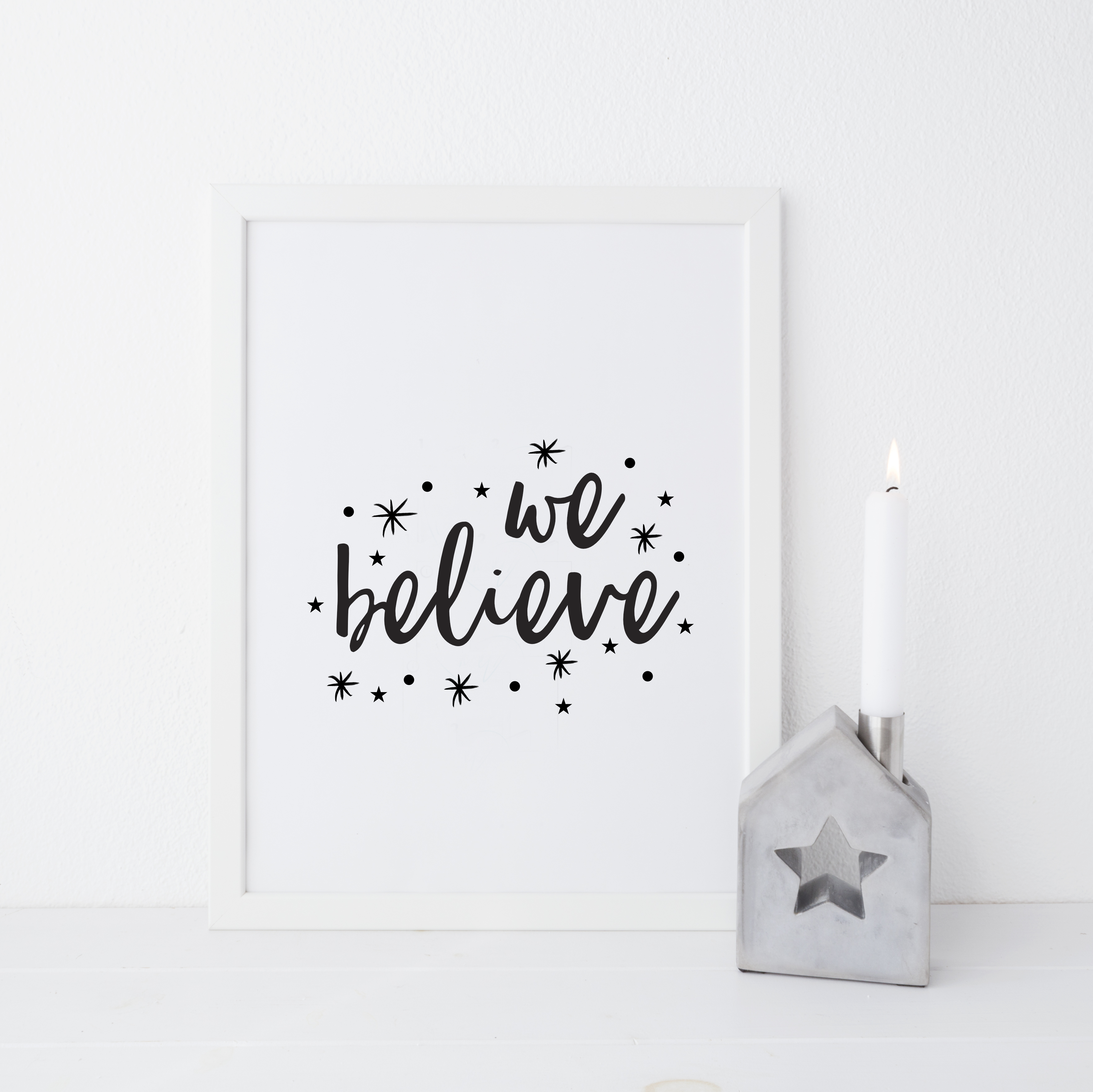 Word Up Creative - Wholesale Christmas Wall Art - We Believe Christmas Print1