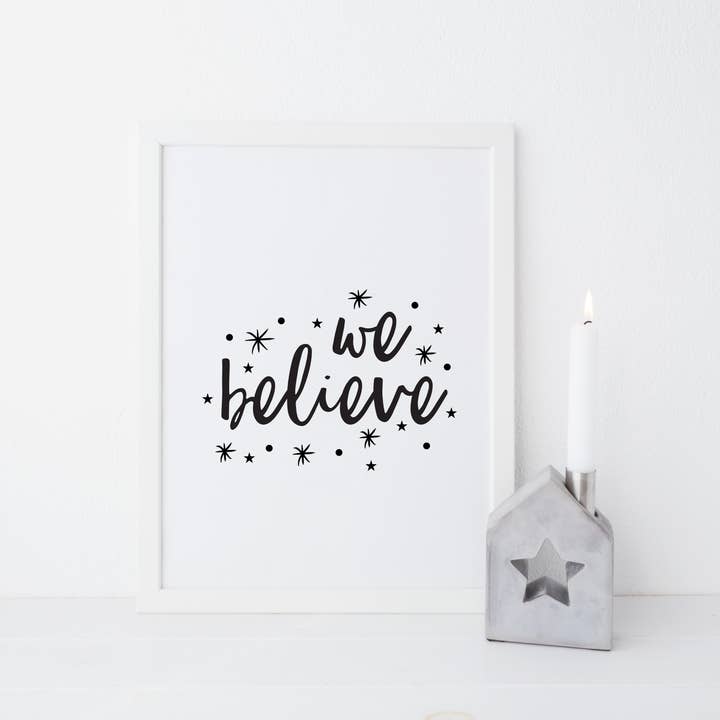Word Up Creative - Wholesale Christmas Wall Art - We Believe Christmas Print1