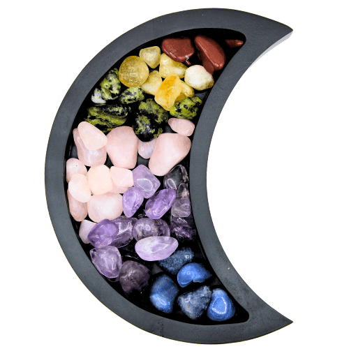 Green Tree – wholesale Decorative tray – Crescent Moon Crystal Tray  - Black1