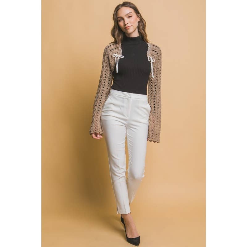 Paperdoll – Großhandel Strickoberteil – Damen – Gehäkelter Schultergurt mit Bolero-Details9