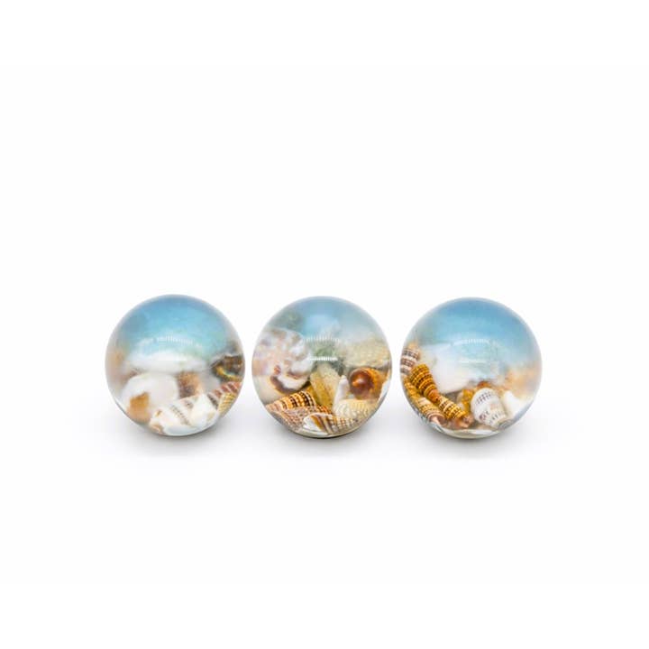 JEMS of the Sea - Wholesale Decorative Tabletop Object - Tiny Ocean Sphere-Made w/ Eco-Friendly Resin, Shells, Sand 5