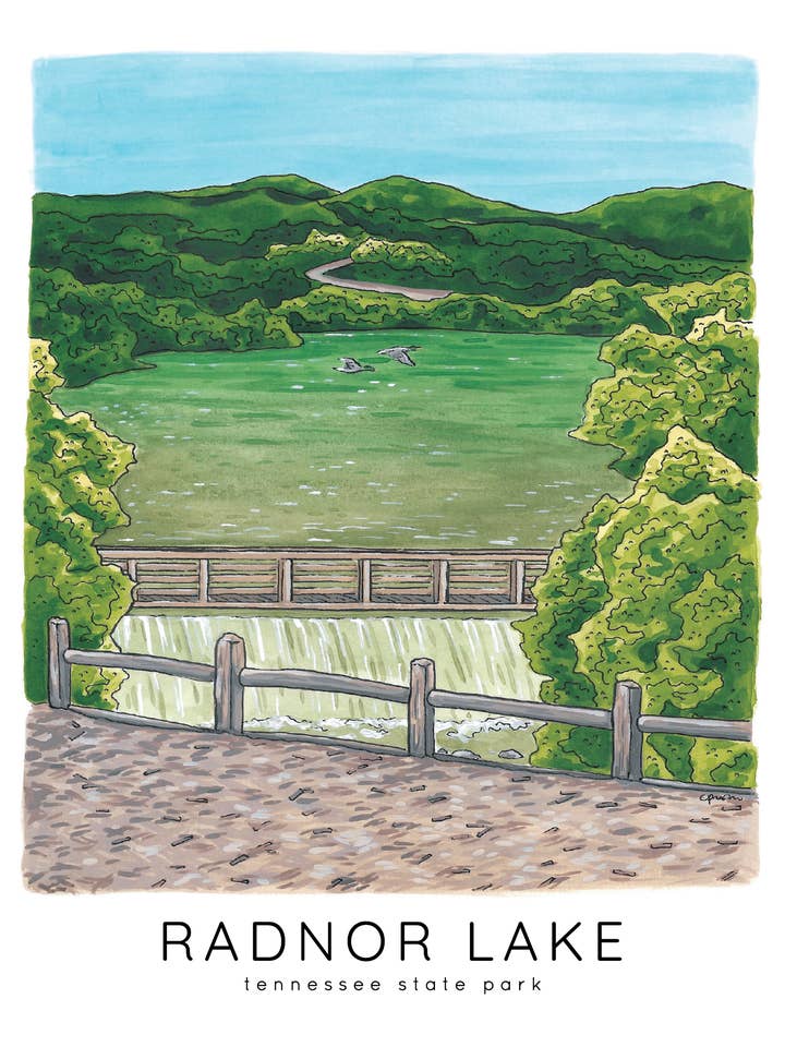 Radnor Lake Tennessee State Park Print for wholesale by Jelly Press