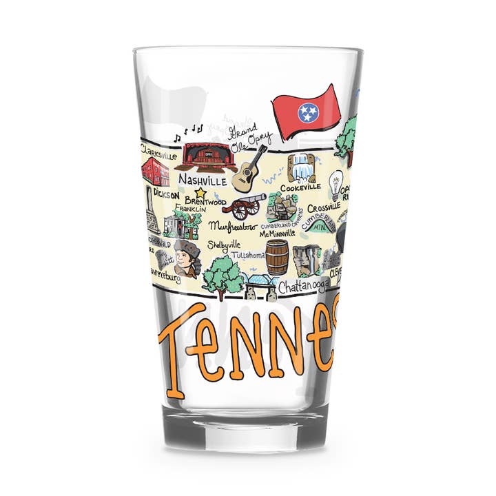 Verre Fishkiss Tennessee 16 oz pour la vente par Wet-it!