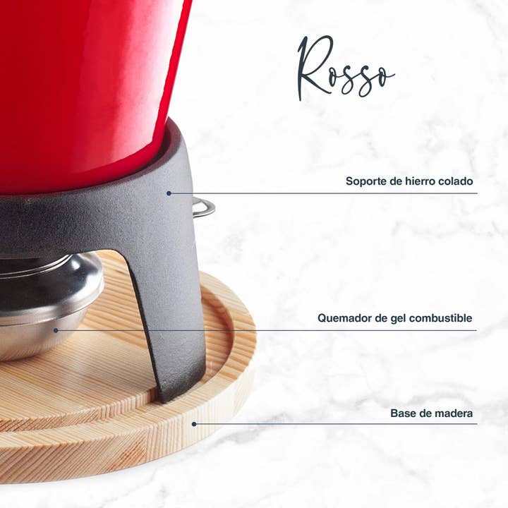 LACOR MENAJE PROFESIONAL S.L. – Großhandel Kochtopf – FONDUE GUSSEISEN ROT3