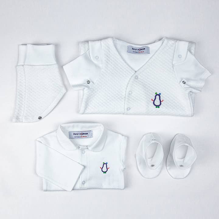 Conjunto de nascimento unissex Pur Bonheur por atacado de Petit Poirier
