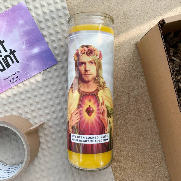 Saint Kurt Cobain Prayer Candle for wholesale by Ain't Saint