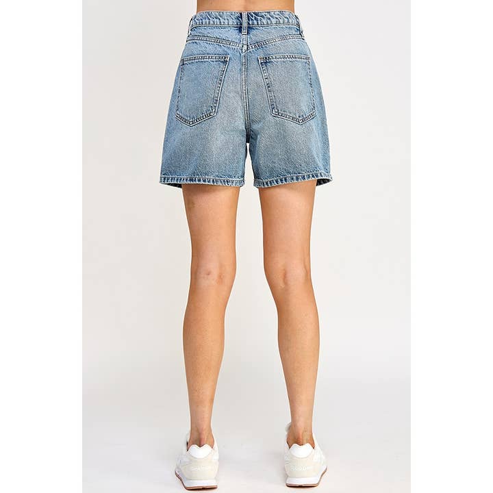 LIGHT VINTAGE ♡20% OFF♡ HIGH RISE BAGGY SHORTS WITH SLIGHT DISTRESS for wholesale on Faire