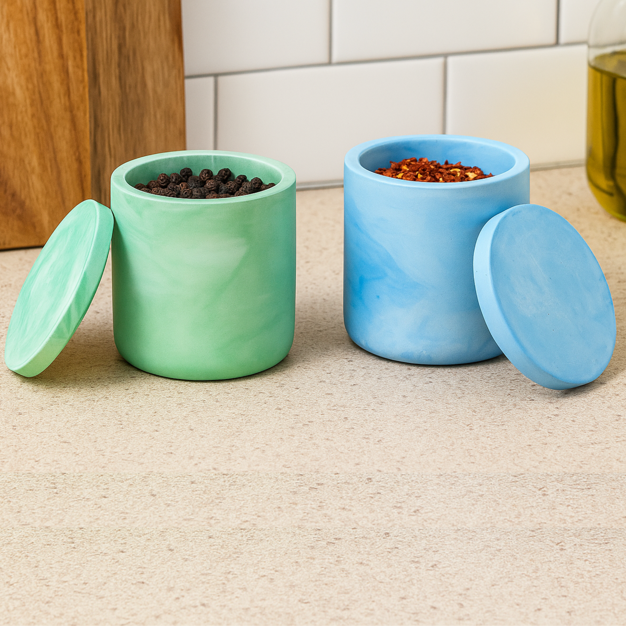 ANKA LUX - Wholesale Candle holder - Handmade Concrete Container with Lid, Stone Jar Modern5