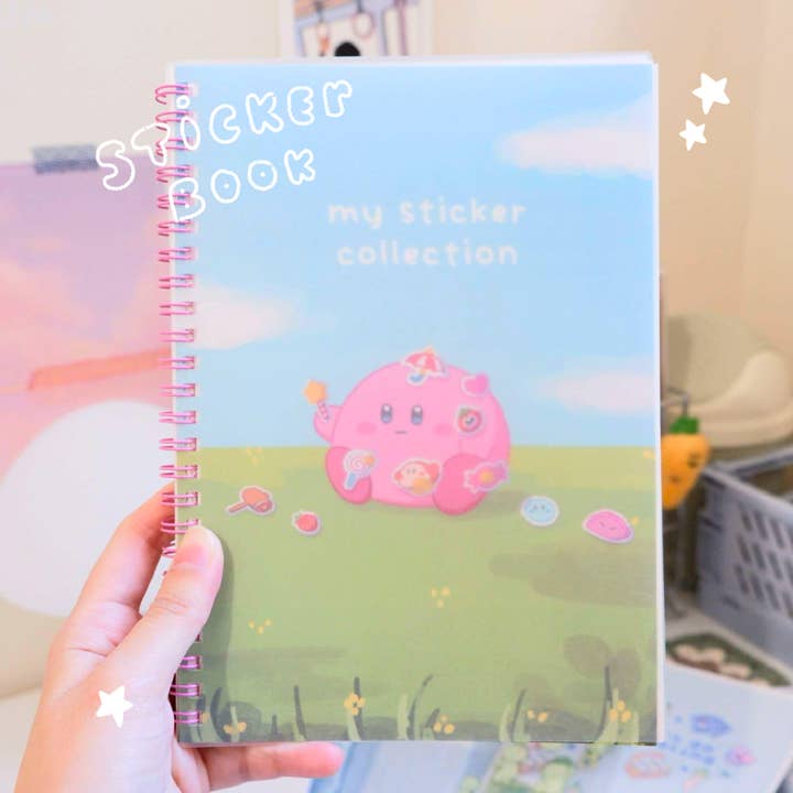 Pink Blob-Themed Reusable Sticker Book for wholesale by byUme Co.