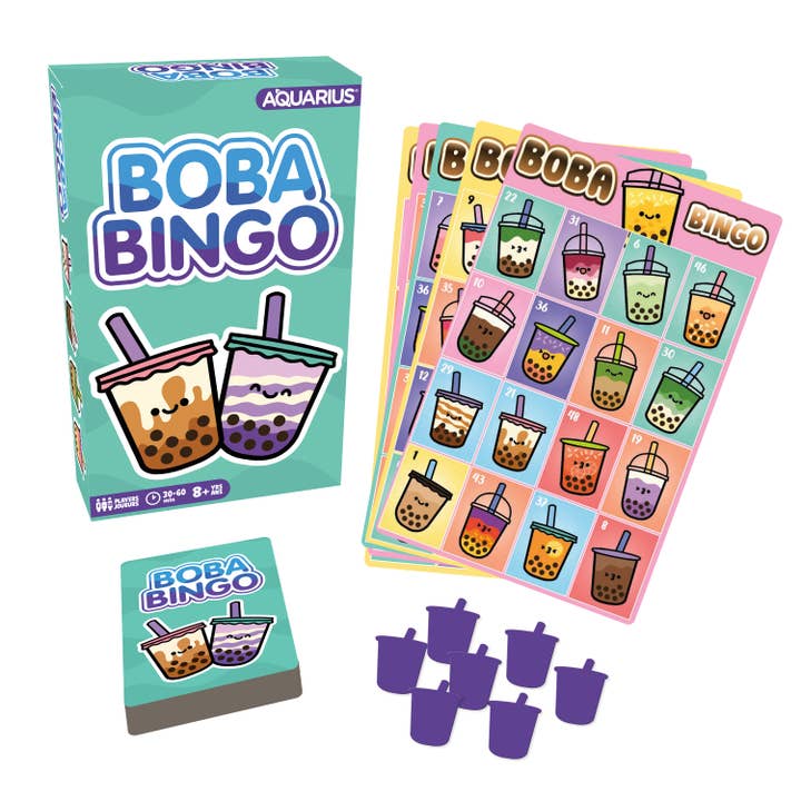 AQUARIUS, GAMAGO, ICUP, & ROCK SAWS by NMR Brands - Wholesale Board Game - Boba Bingo Family Bingo Game