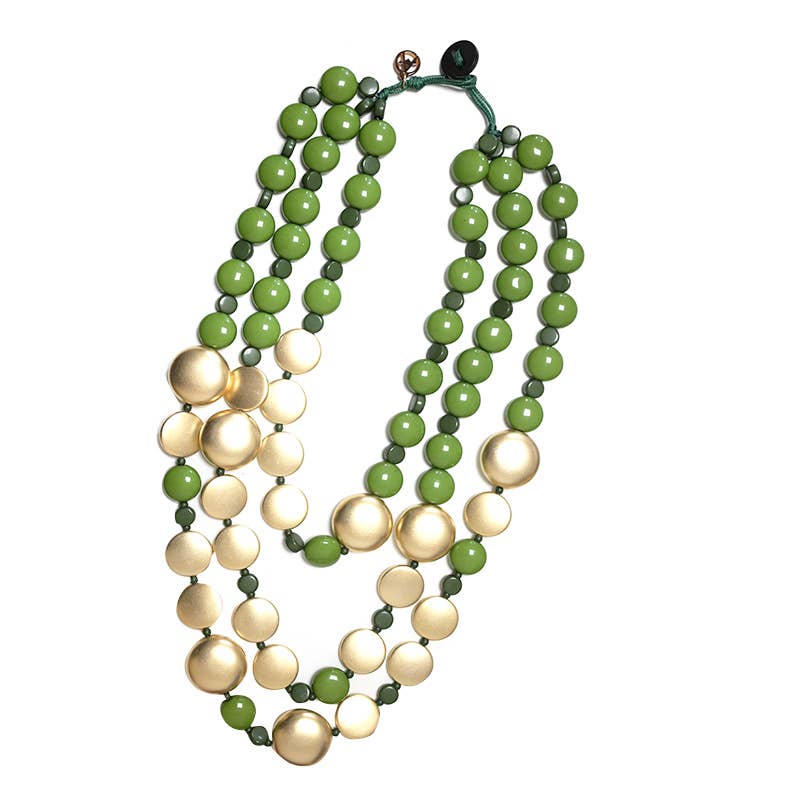 AMORINO SRL – Engroshandel Perlehalskæde – TRE-STRANGET HALSKÆDE MED PERLER I RESIN - FT24152B6195