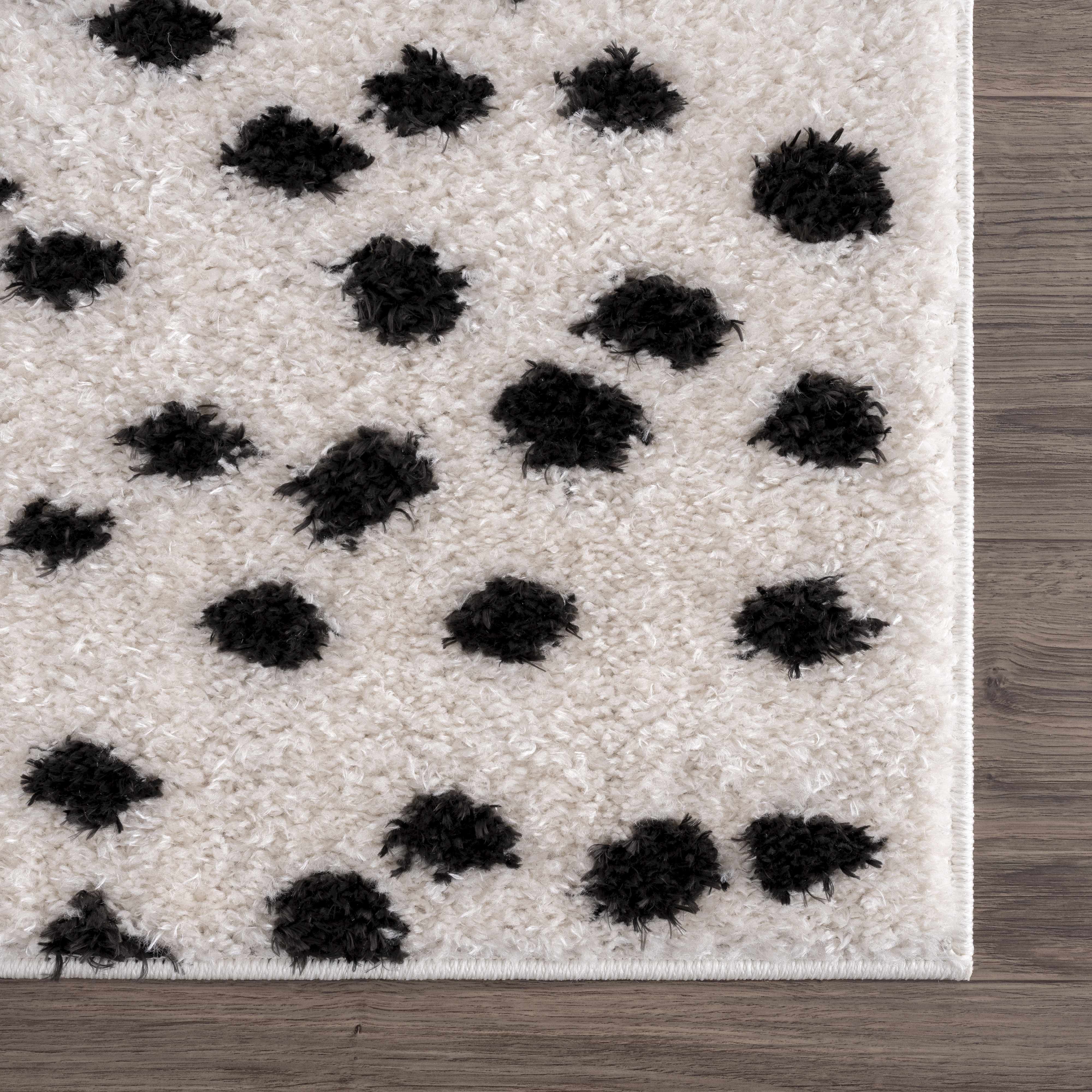 Hauteloom - Wholesale Area Rug - Cansu Black & White Dotted Area Rug10