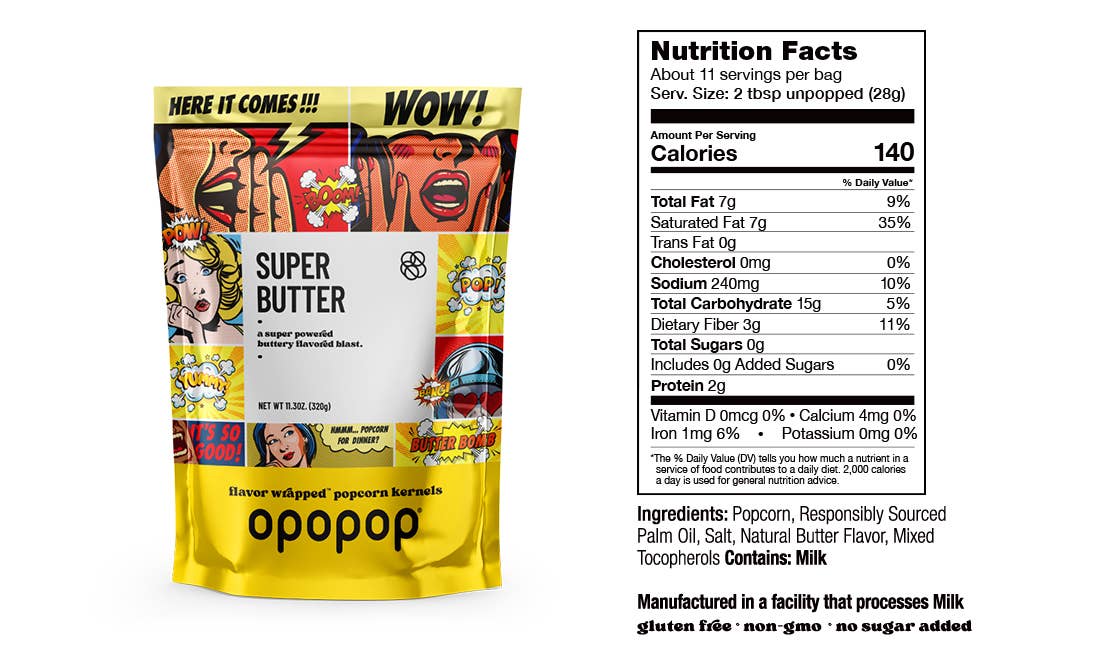 Opopop, Inc. - Wholesale Popcorn Kernels - Super Butter 320g Big Bags Popcorn Kernels Restock2