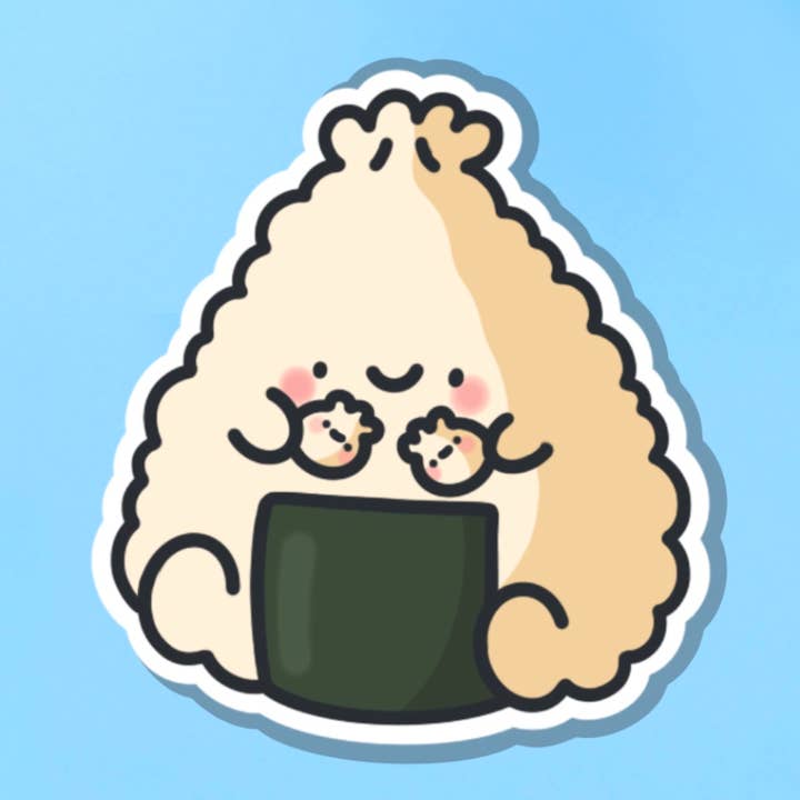 Dumpling Onigri Sushi Vinyl Sticker | Cute Stickers for wholesale by Toastedink