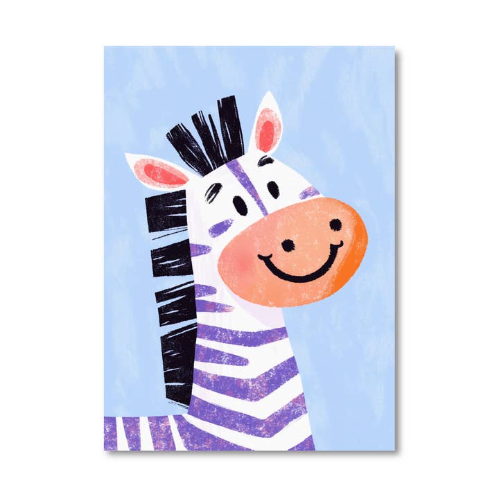 Carte Zèbre pour la vente par Only Happy Things Stationery