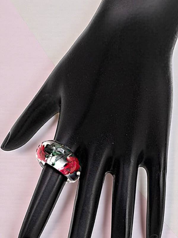 ANILLO TRANSPARENTE DE FLORES MIXTAS para venta al por mayor de Andrea Bijoux