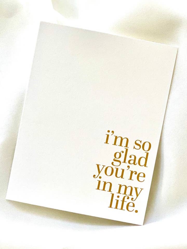 Jeg er så glad for, at du er i mit liv | Kærlighedskort til ven for engroshandel hos The Butter and Honey Co.
