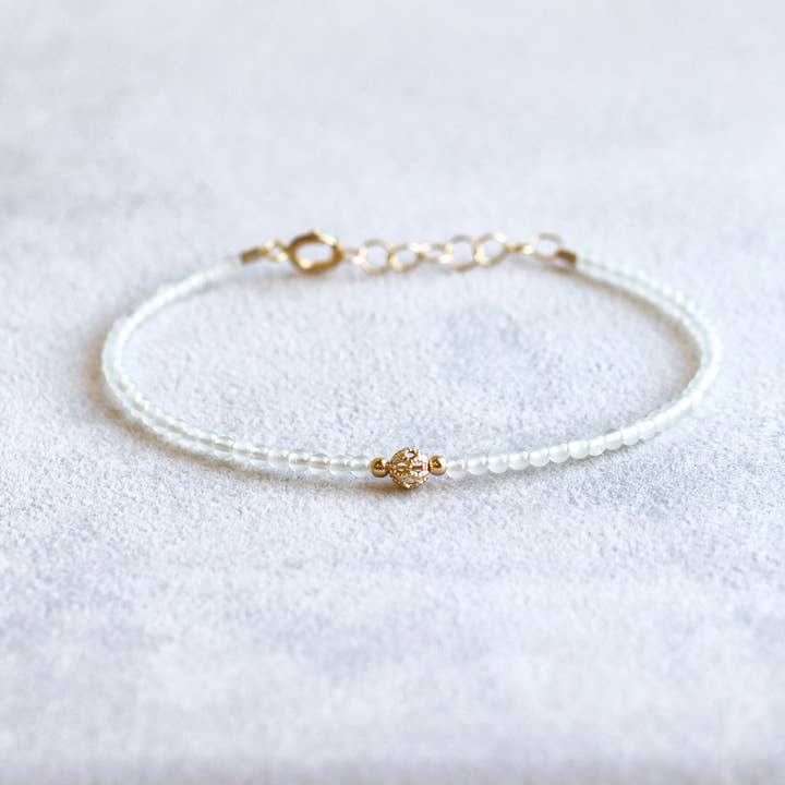 Pulsera de encaje oro jade para venta al por mayor de Vi Ling Designs