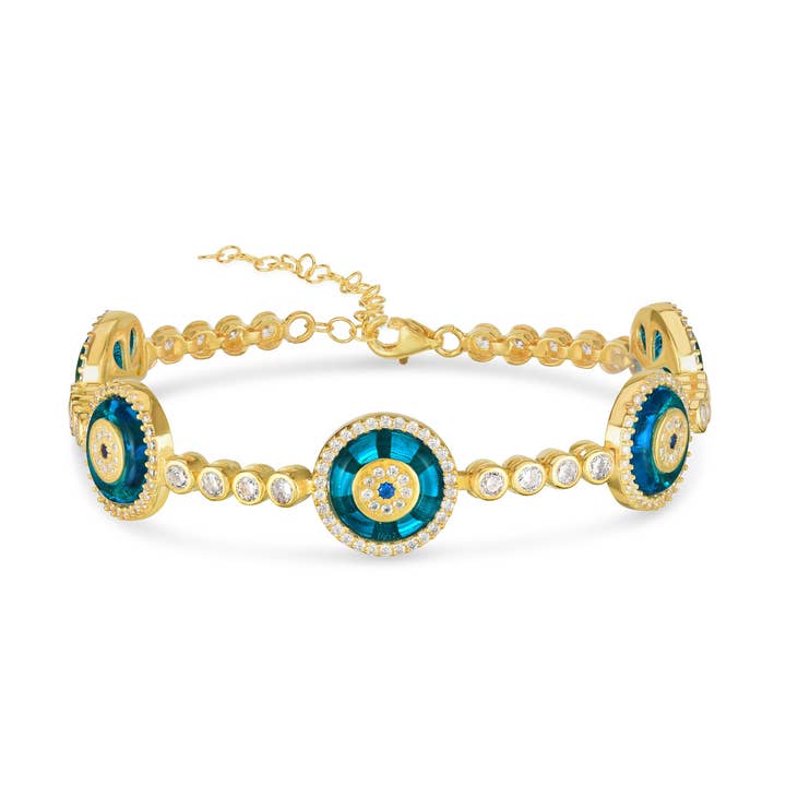 Evil Eye Tennis Bracelet for wholesale by Glaze Jewelry